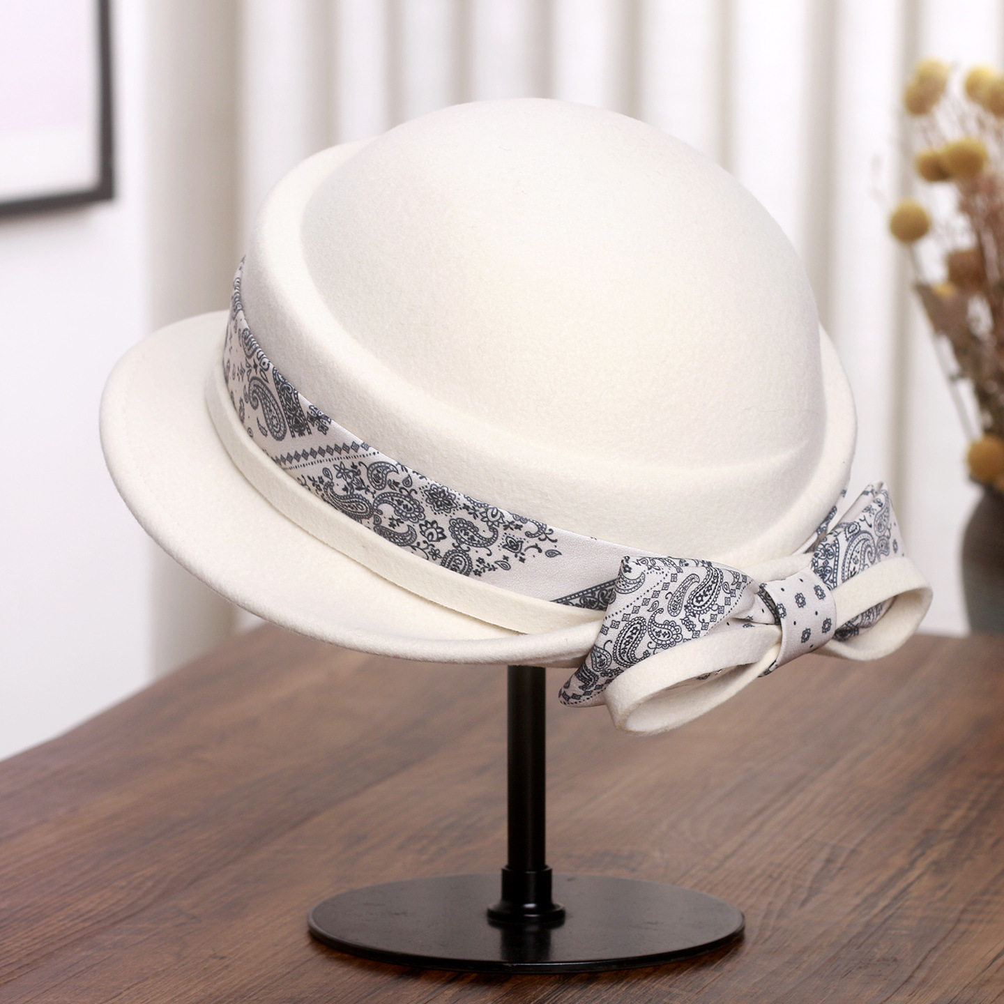 日系丝带蝴蝶结羊毛呢渔夫帽女秋冬高级感气质盆帽显脸小优雅礼帽,服饰配件/皮带/帽子/围巾,领结,淘宝优惠券,粉丝福利购,淘宝优惠卷