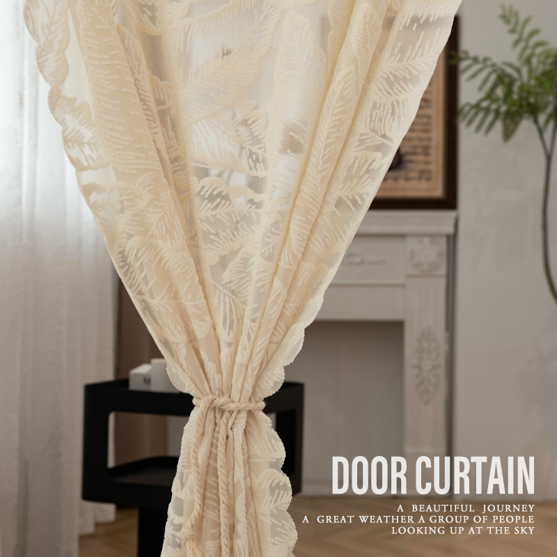 免打孔安装纱帘透光不透人简易小窗户短款窗帘遮挡帘装饰隔断门帘