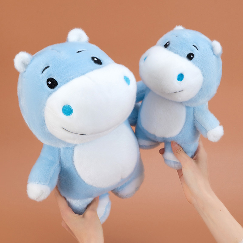 可爱蓝色河马毛绒玩具卡通公仔玩偶睡觉抱枕安抚娃娃女生生日礼物