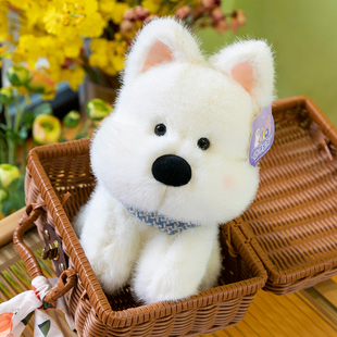 可爱萨摩耶小狗公仔毛绒玩具西高地白狗玩偶布娃娃儿童生日礼物女