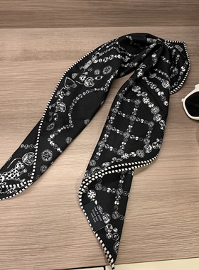 订单款绚丽珠宝丝毛 麦穗纹提花百搭黑色桑蚕丝绵羊毛围巾