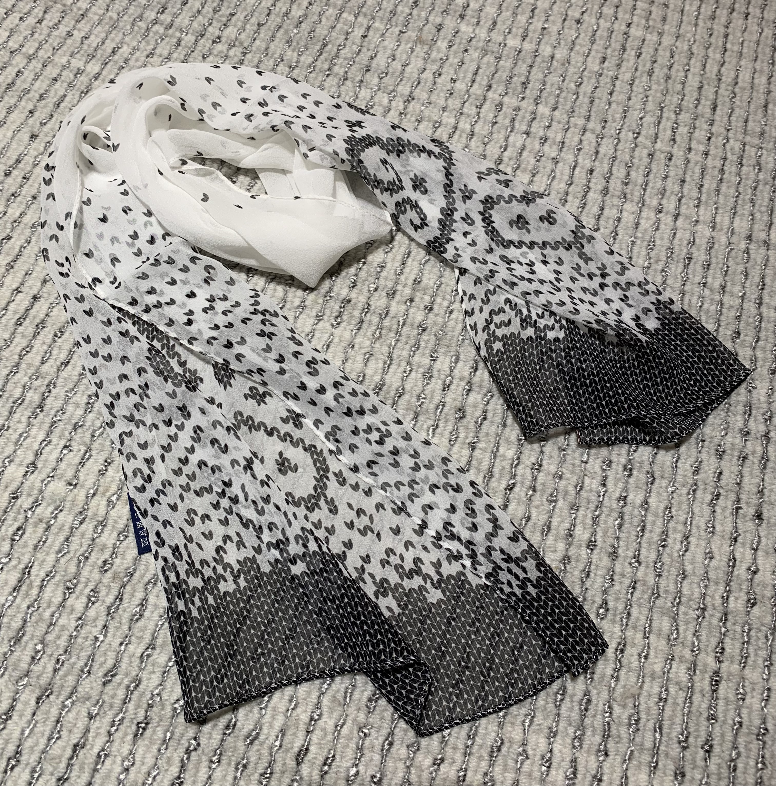 麦穗纹真丝乔其纱薄款长丝巾 100%桑蚕丝防晒披肩女135&times;31CM