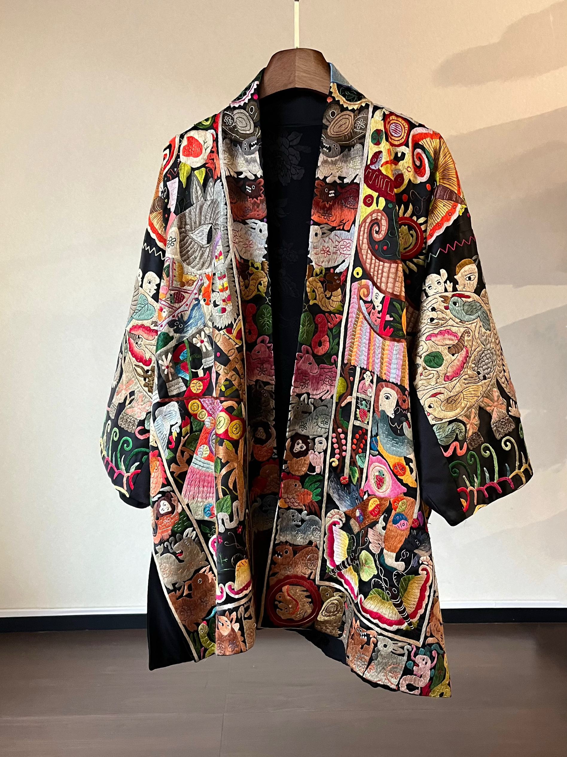 新中式国风纯手绣苗绣外套宽松复古外套