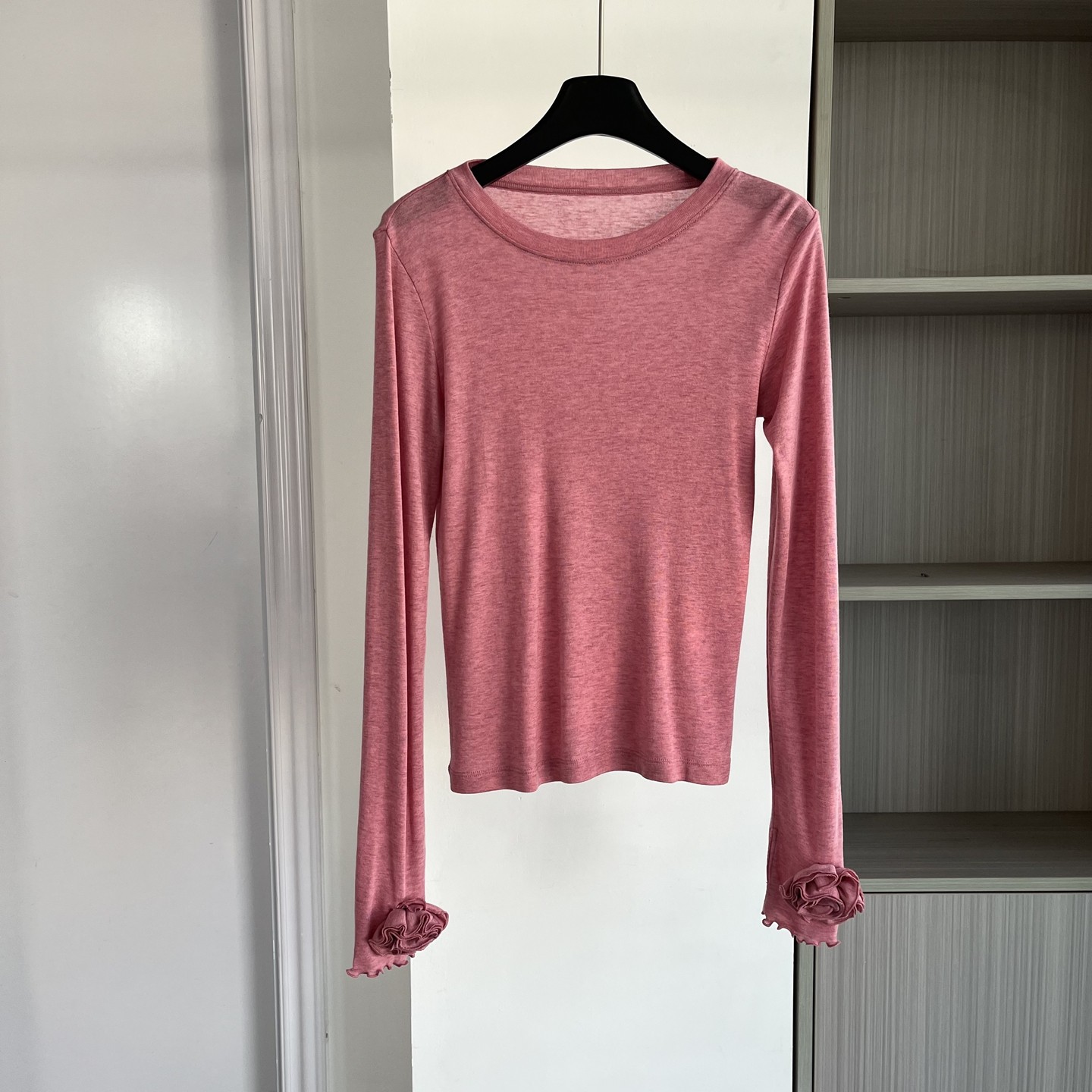 法式小众粉色圆领长袖针织T恤衫女2026春季高级感柔打底衫上衣,女装/女士精品,T恤,淘宝优惠券,粉丝福利购,淘宝优惠卷