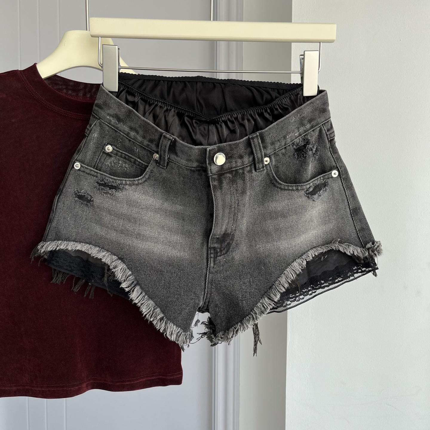 欧货小众2025夏季新款牛仔短裤