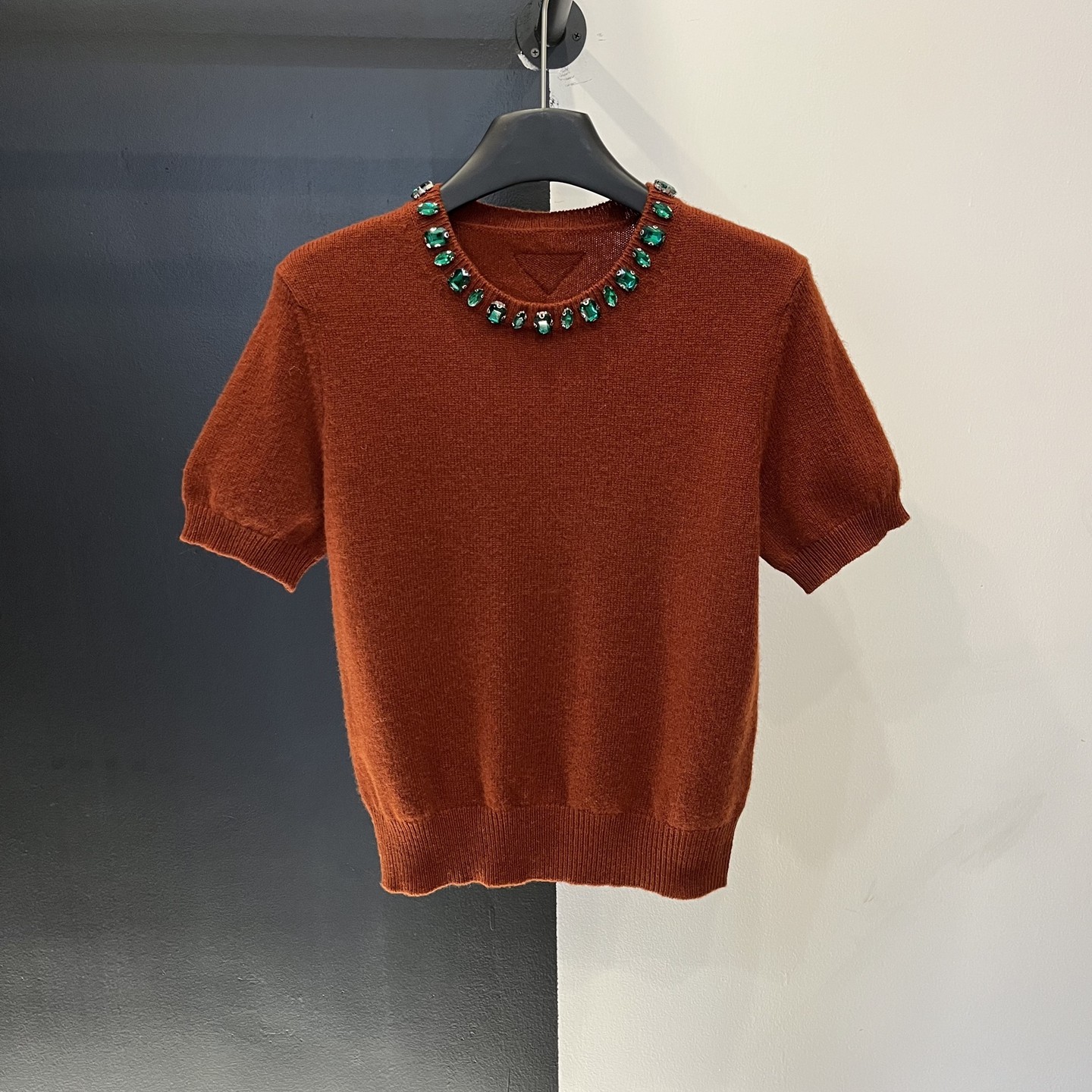 法式休闲风绵羊毛衫复古风针织衫女士短袖钉珠圆领短袖T恤上衣,女装/女士精品,T恤,淘宝优惠券,粉丝福利购,淘宝优惠卷