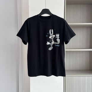 潮牌时尚 新款 2025早秋季 免子印花圆领T恤女百搭打底衫 清仓价