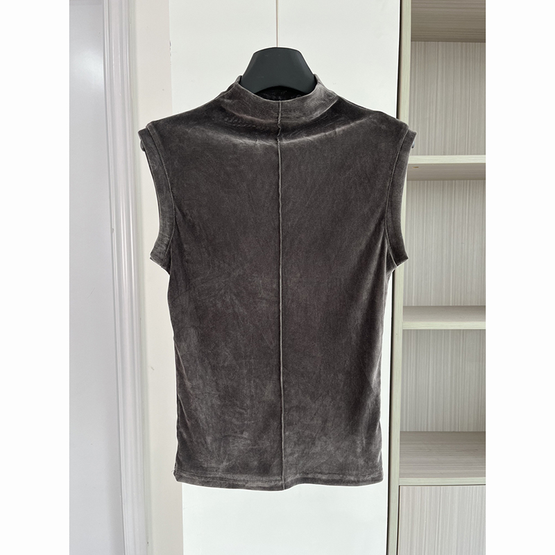 时尚灰色背心修身显瘦无袖上衣