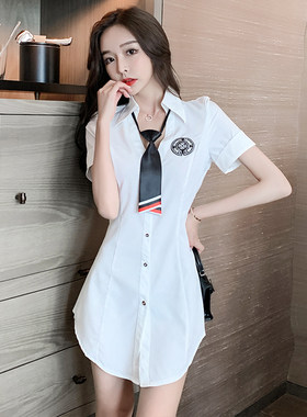男友风情趣衬衫睡衣酒店小姐诱惑工作制服夜店桑拿足浴技师服秋季