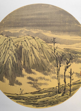 手绘国画山水画南宗山水禅意画