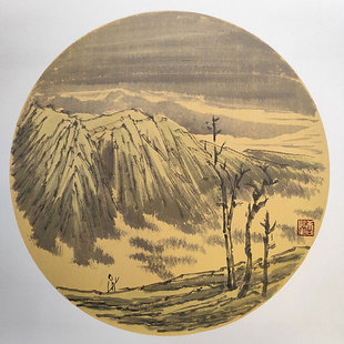 手绘国画山水画南宗山水禅意画客厅书房茶室民宿挂画书画卡纸画