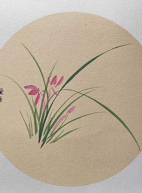 纯手绘国画兰花水墨画真迹字画