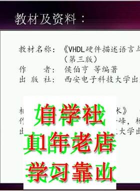 手机可播VHDL硬件描述语言与数字逻辑电路设计36讲视频侯伯亨