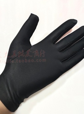 凌逸氨纶礼仪手套高弹黑色手套驾驶员手套防晒手套真丝手套弹力强