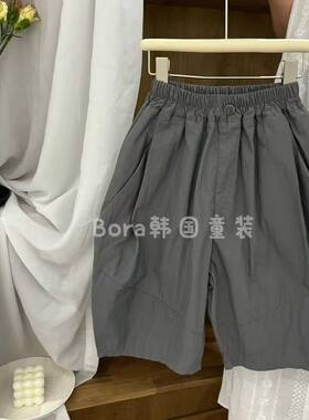 夏季儿童纯棉弯刀裤2026新款男童休闲裤洋气中裤中小童七分裤童装