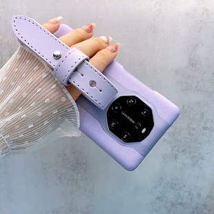 奢华个性华为mate50rs保时捷手机壳70RS非凡大师保护套mete60pro+适用超薄防摔MT40创意外壳80真皮腕带支架女