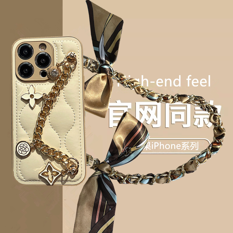 大牌高级感适用苹果iPhone15ProMax手机壳新款16保护套女plus背包式14斜挎肩带挂绳12镜头全包防摔13腕带链条