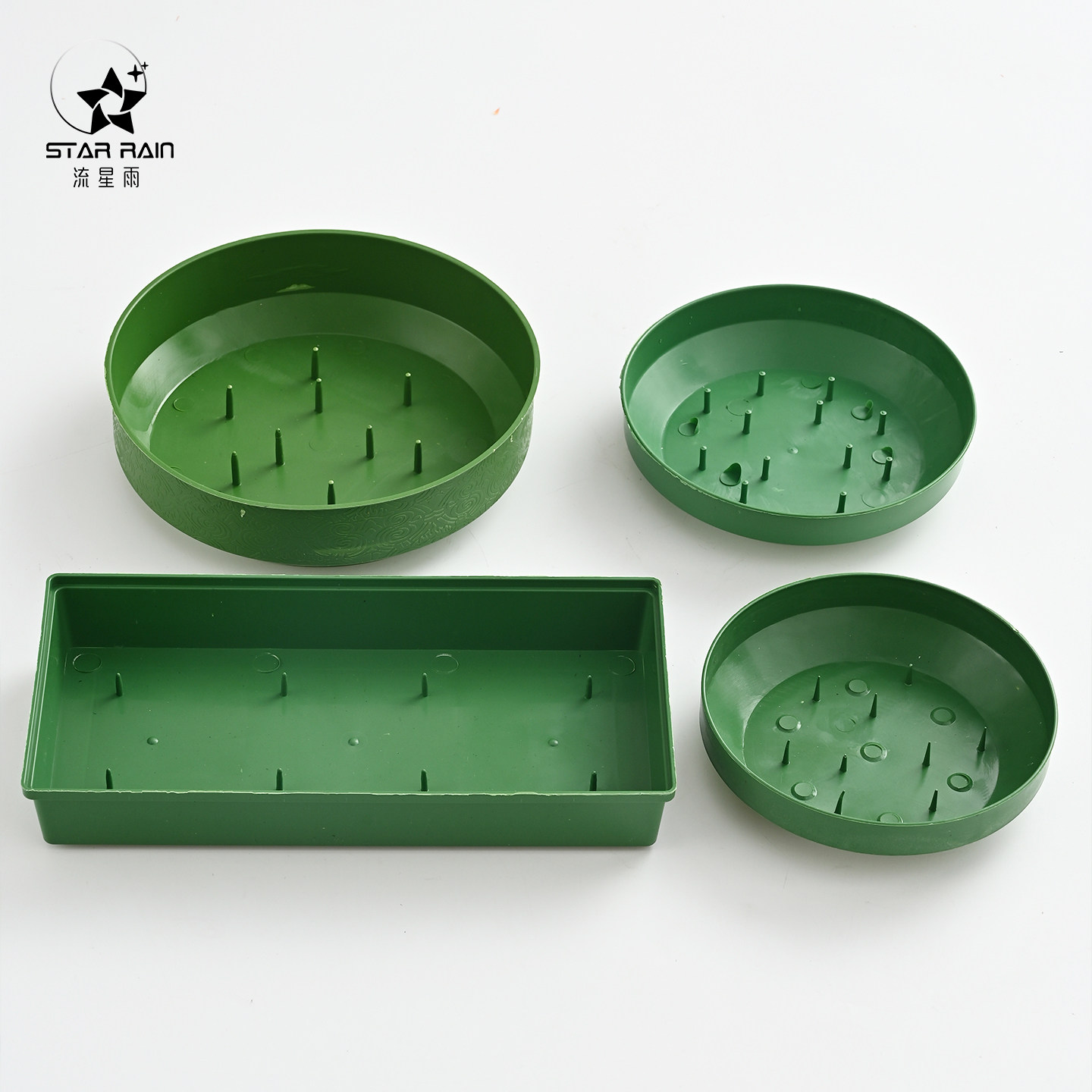 流星雨开业三脚架花架托盘花篮三角支架塑料插花针盘圆形长方形