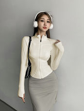 Куртка для йоги 瑜伽服女外套透气收腰紧身健身服运动服跑步开衫拉链立领秋冬新款 OTHER