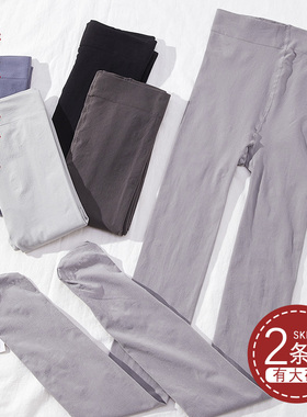 2条丝袜春秋烟灰色深灰色高个子175cm胖mm加长加大码不掉档连裤袜