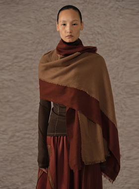 【MORIN KHUUR 牧仁】羊毛拼色围巾
