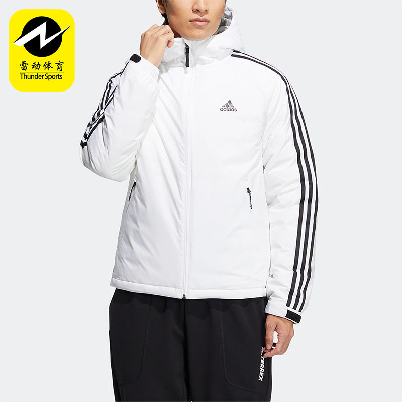 阿迪达斯男子户外保暖连帽羽绒服