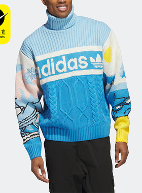Adidas/阿迪达斯正品三叶草男女同款针织毛衣套头衫HZ9215