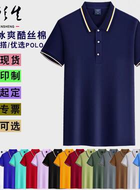 t恤短袖翻领工作服透气冰爽精梳棉速干广告文化polo衫定制logo
