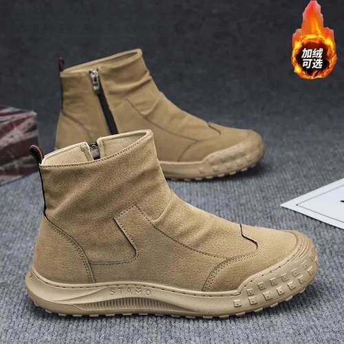 禾物甄选阁男士开车鞋男鞋冬f季2025年流行爆款加绒加厚保暖棉靴