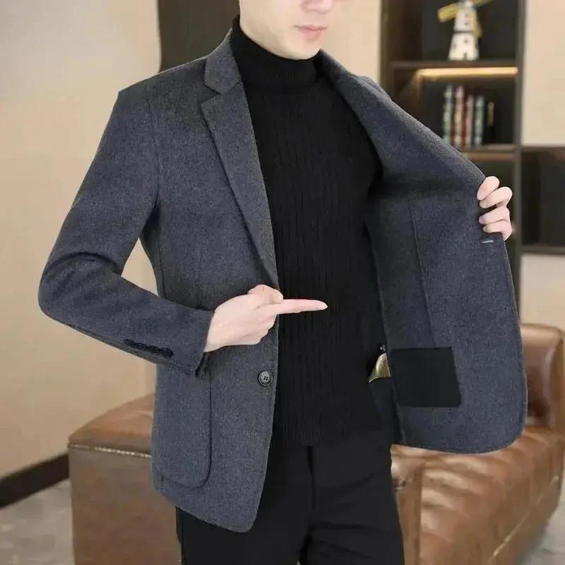 Modish奢尚服装秋季男士高档羊毛单西秋冬款西g服上装外套纯色水