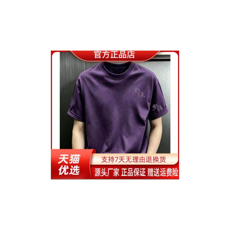 卓纳男装品质甄选新款重磅纯棉刺绣短袖圆领T恤男士夏季潮牌上衣