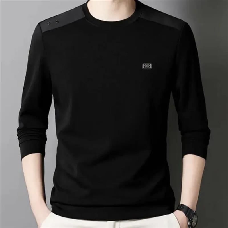 洁哥轻奢男装e2025早秋款免烫工艺徽章迷彩风男装透s气q男士卫衣