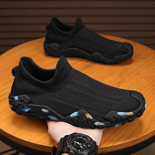 一脚蹬袜子鞋 聚福鑫甄选2026夏季 休闲时尚 飞织透气运动鞋 男. 新款