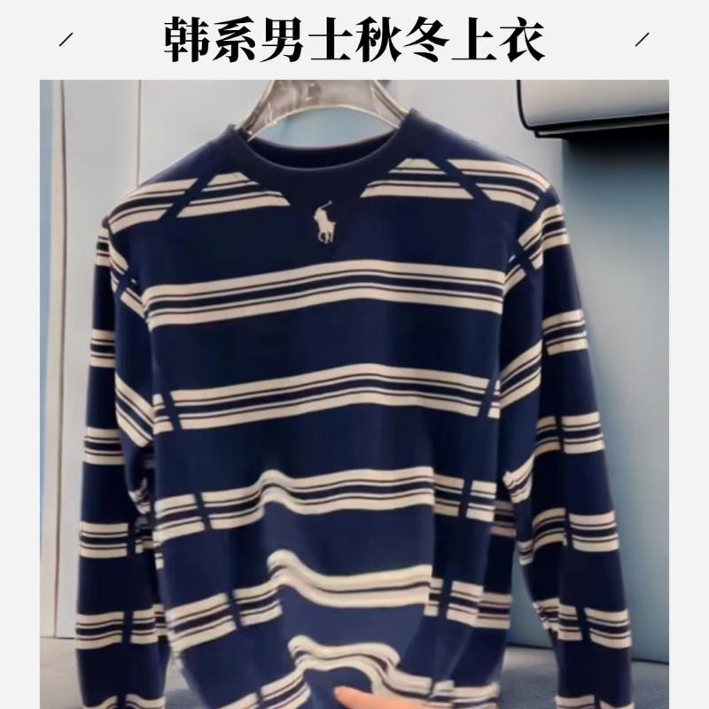 布织集202U5早秋新款老钱风男女同款卫衣百搭宽松条纹长袖T恤