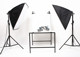 淘宝商品拍摄摄影拍摄台套装 左右柔光箱三灯 100cm静物拍摄台