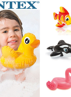 INTEX可爱动物洗澡玩具宝宝趣味水中游泳充气玩具儿童陪伴玩具