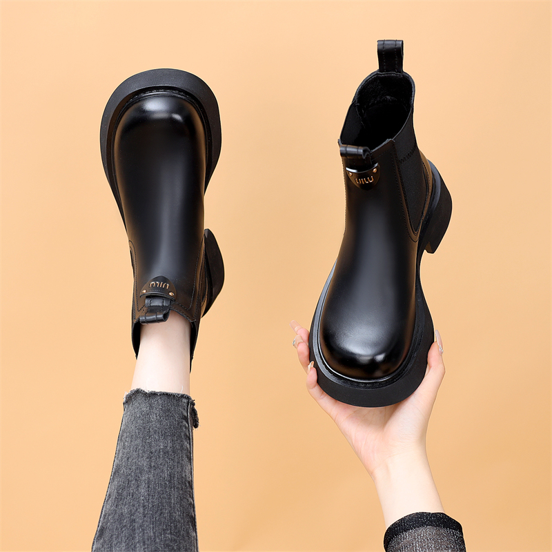 古兹曼橡胶切尔西靴金属马丁靴