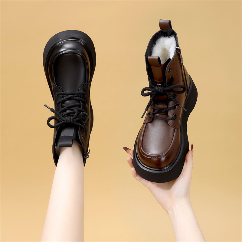 厚底羊毛马丁靴女款2025冬季新款百搭保暖棉鞋加绒雪地短靴大码41,女鞋,马丁靴,淘宝优惠券,粉丝福利购,淘宝优惠卷