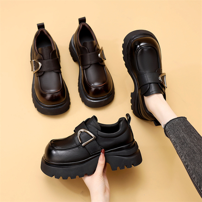 古兹曼厚底英伦风小皮鞋