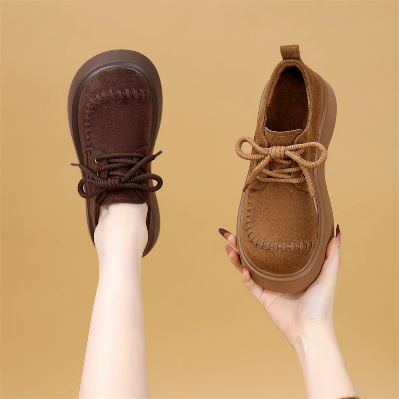 古兹曼松糕厚底系带乐福鞋