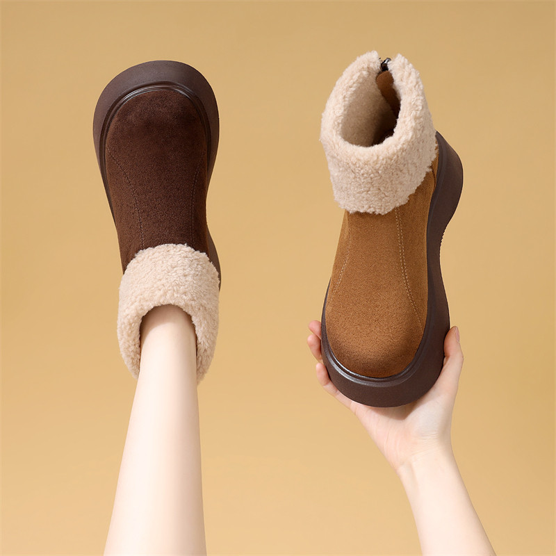 古兹曼松糕厚底毛毛口雪地靴