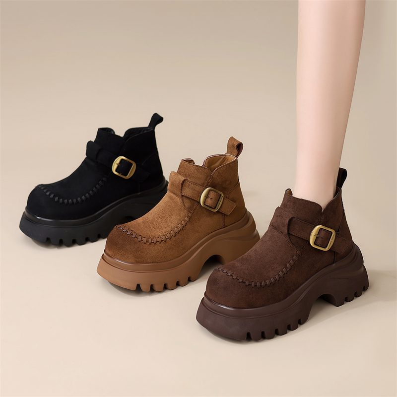 古兹曼厚底增高显瘦切尔西短靴