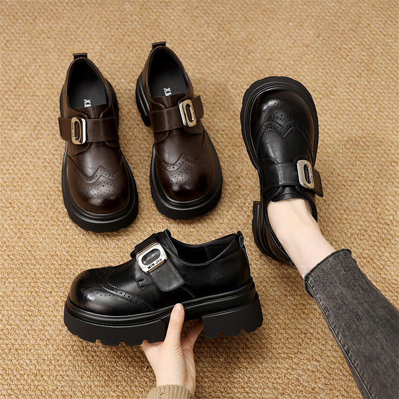 爆款厚底小皮鞋女2026春季新款时尚软底单鞋显瘦显高通勤乐福单鞋,女鞋,乐福鞋（豆豆鞋）,淘宝优惠券,粉丝福利购,淘宝优惠卷