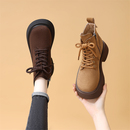 厚底显脚小马丁靴女2025新款冬季百搭英伦风单靴圆头复古磨砂短靴