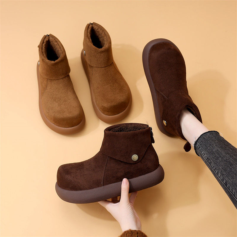 厚底勃肯雪地靴女款2025冬季新款增高保暖短靴百搭时尚棉鞋大码41,女鞋,时尚雪地靴,淘宝优惠券,粉丝福利购,淘宝优惠卷