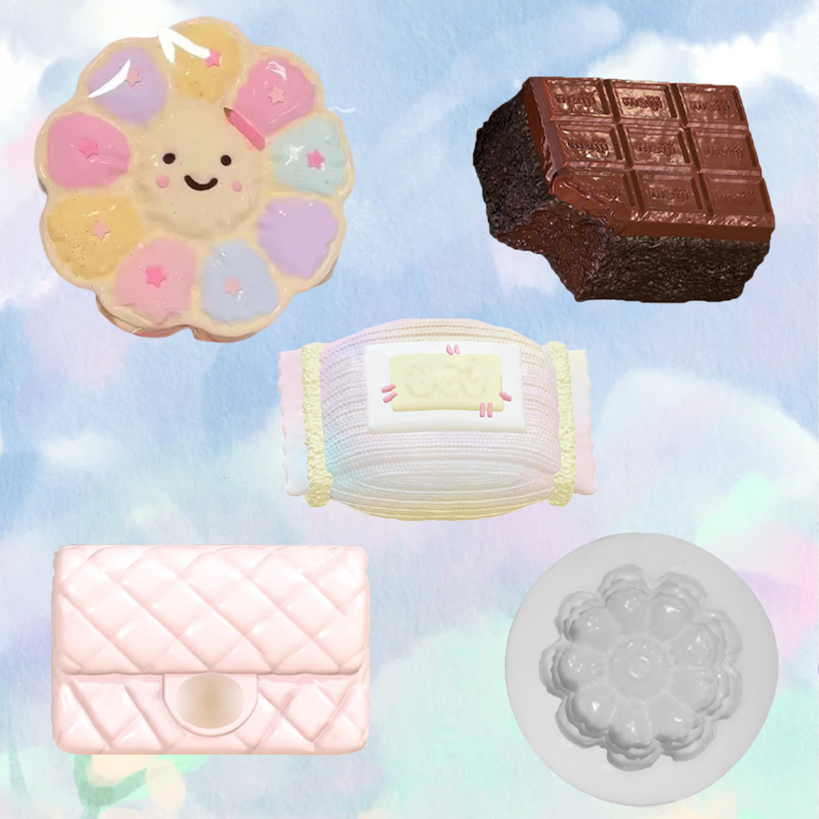 仿真食物系捏捏模具diy包包捏捏乐卡通公仔耐高温食品级硅胶模具