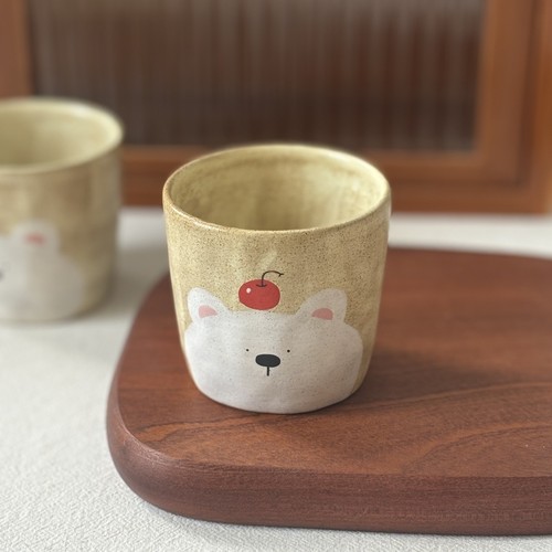 原创设计粉引化妆土咖啡杯