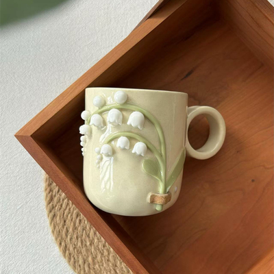 陶瓷田园风高颜值手捏铃兰杯