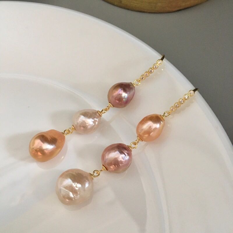 艺术欧美风纯银巴洛克异形珍珠