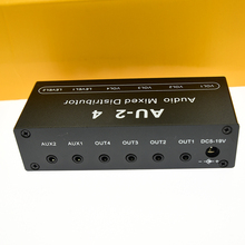 3.5耳机分配器aux分频放大器混合声卡双立体声二进四出input音响